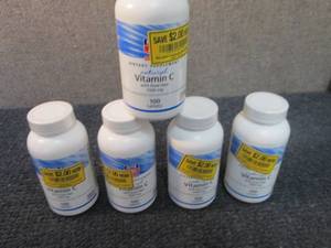 lot 199 image: 5- 100ct Vitamin C 1000 mg...