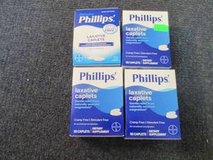 lot 212 image: 4- 55 ct Phillips Laxative Caplets...