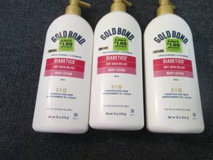 lot 225 image: 3- 18 oz Gold Bond Diabetics Lotion...