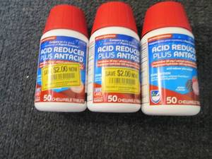 lot 241 image: 3- 50 ct Acid Reducer plus Antacid...
