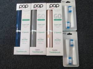 lot 301 image: 3 Pop Sonic Toothbrushes with Extra...