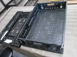 lot 368 image: 2- Folding Black Crates 15.5 x 22.5...
