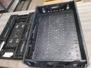lot 369 image: 2- Folding Black Crates 15.5 x 22.5...