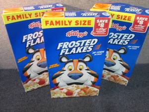 lot 461 image: 3- 24 oz Kelloggs Frosted Flakes...