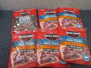 lot 481 image: 6 pks Jack Links Barbecue Pork Stri...
