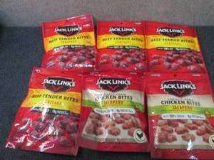 lot 483 image: 6- 3.25 oz Jack Links Teriyaki Beef...