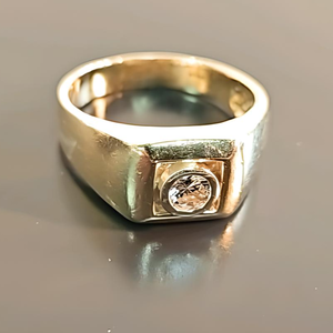 lot 2 image: 13 Carat Gents Diamond Ring - 14k Gold, Size 11