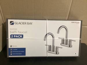 Glacier Bay Dorind 4 in. Centerset 2-Handle High-Arc Bathroom Faucet in Polished Chrome (2-Pack)   Customer Returns See Pictures