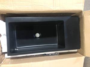 Swiss Madison Delice 24 in. Ceramic Rectangular Wall-Mount Bathroom Sink in Matte Black Customer Returns See Pictures