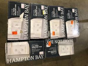 Lot of Hampton Bay 9 in. Twin Window Fan  Customer Returns See Pictures
