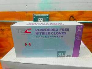 TAC Case of- Powder Free Blue Nitrile Gloves Size XL (1000 gloves)