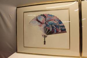 lot 20 image: Pair of Framed Fan Artwork Prints
