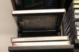 lot 42 image: Collection of Music CDs and Cassette Tapes in Storage Cabinet