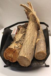 lot 66 image: Fireplace Accessory Set with Log Holder, Tools, and Firewood