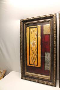 lot 74 image: Set of Two Framed Floral Wall Art Decor