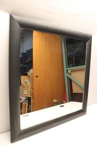 lot 77 image: Large Square Mirror with Black Frame