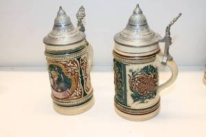 lot 133 image: Set of Vintage German Beer Steins - 10 Pieces