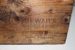 lot 150 image: Vintage Dewars Scotch Whisky Wooden Crate
