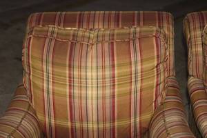 lot B-156 image: Pair of Plaid Upholstered Armchairs
