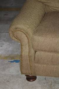 lot B-159 image: iDesign Custom Made Sofa - Beige with Nailhead Trim