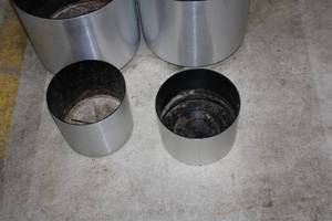 lot 161 image: Lot of 7 Metal Cylindrical Planters