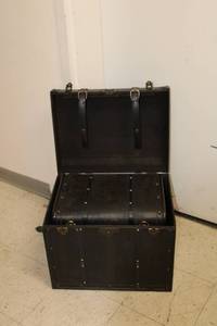 lot 204 image: Set of 2 Antique-Style Wooden Trunks with Brass Hardware