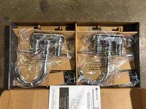 lot 19 image: Glacier Bay Dorind 4 in. Centerset 2-Handle High-Arc Bathroom Faucet in Polished Chrome (2-Pack)   Customer Returns See Pictures