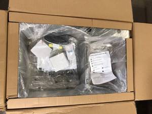 lot 21 image: Glacier Bay Bratten 33 in. Drop-In 6040 Double Bowl 18 Gauge Stainless Steel Kitchen Sink with Pull-Down Faucet Customer Returns See Pictures