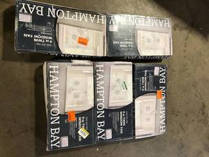 lot 35 image: Lot of Hampton Bay 9 in. Twin Window Fan Customer Returns See Pictures