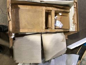 lot 30 image: Beckstrom Beige and Natural Upholstered Dining Chair (Set of 2) by Noble House   Customer Returns See Pictures