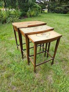 lot 100 image: Vintage Regency Nesting Tables
