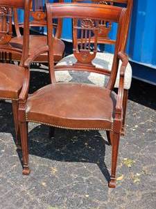 lot 16 image: Vintage Chippendale Harp-Back Dining Chairs