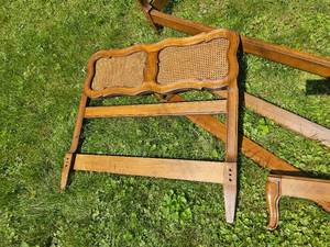 lot 109 image: Vintage Twin Beds Cane Back Headboard