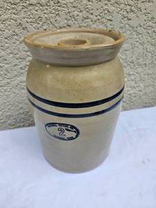 lot 32 image: Marshal Pottery Vintage Two Gallon Butter Churn Crock
