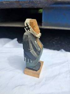 lot 46F image: Vintage Mountain Rice Field Worker Carved Japanese Pine Figure