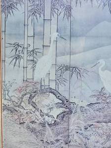 lot 46J image: Sesshu Classical Japanese Fine Art Print - Egrets in Snow - Ashikaga Period Suiboko School