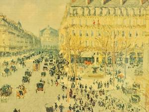 lot 61 image: Camille Pissarro - Vintage Fine Art Print - Place du Theatre Francais