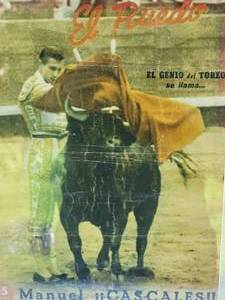 lot 53 image: Vintage 1950s Spainish Bull Fighting Magazine Cover - El Ruedo - Manuel Cascales
