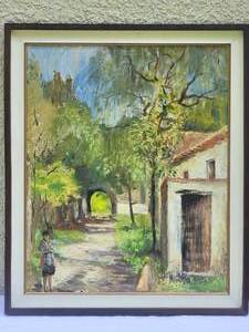 lot 51 image: Vintage Mid-Century Original Mexican Fine Art Landscape Painting