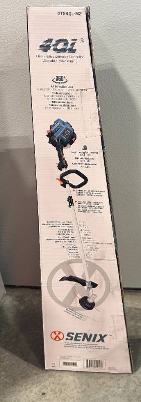 lot 5 image: Brand New Senix 31cc 4 Cycle Grass Trimmer ($199 Retail)