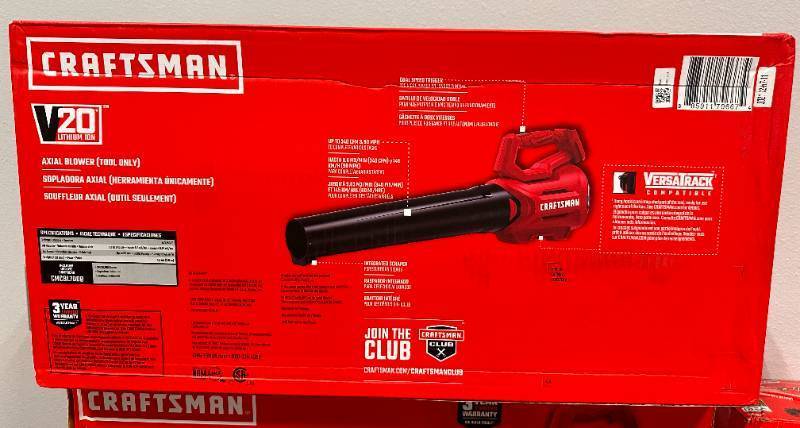 lot 13 image: Brand New Craftsman 340cfm Blower Tool ($99 Retail)