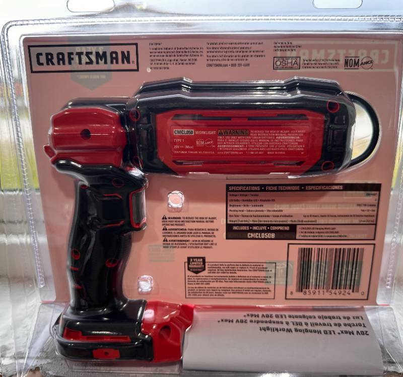 lot 23 image: Brand New Craftsman LED Hanging Work Light ($39 Retail)