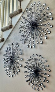 lot 42 image: Set of Three Decorative Floral Figurine Wall Hangings