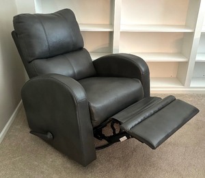lot 26 image: Gorgeous Grey Reclining Swivel Chair