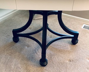 lot 33 image: Wonderful White Dining Table with Black Metal Base