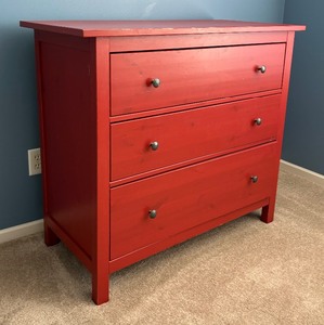 lot 70 image: Remarkable Red Three Drawer Dresser