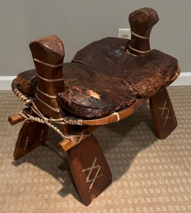 lot 16 image: Vintage Camel Saddle Stool