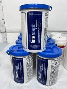 lot 26 image: Lot Of 11 Containers NEW Expensive Medivators ML02-0107 Intercept Wipes Next Generation Detergent 7x10 100ct Wipes Per Container for Precleaning Endoscopes and Other Medical Devices Plus More Misc. Wipe Containers