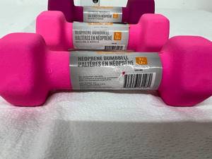 lot 43 image: Lot of 3 NEW Mixed Weight Gym Home Workout Exercise Muscle Training Neoprene Dumbbells - 5 and 3 lbs. Weights