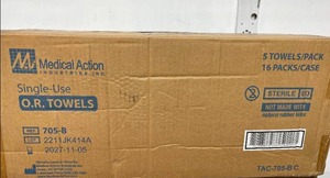 lot 46 image: MSRP $100  1 Case (80 towels) NEW Medical Action Industries Inc. Sterile Single-Use O.R. Towels&nbspActisorb Blue 100% COTTON Shop Rags -Delinted,&nbspprewashed and inspected - Highly&nbspabsorbent  I WANT THESE